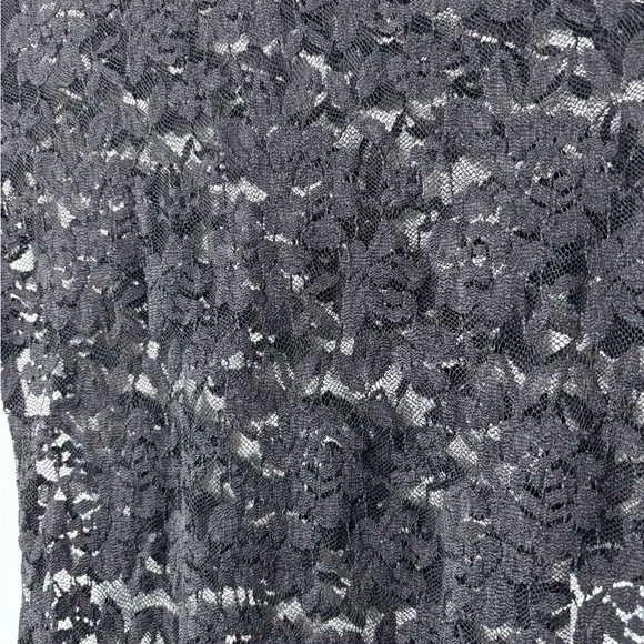 Stems Revolve Black Sheer Lace Long Sleeve Mock Neck Thong Bodysuit Medium New - Picture 4 of 6